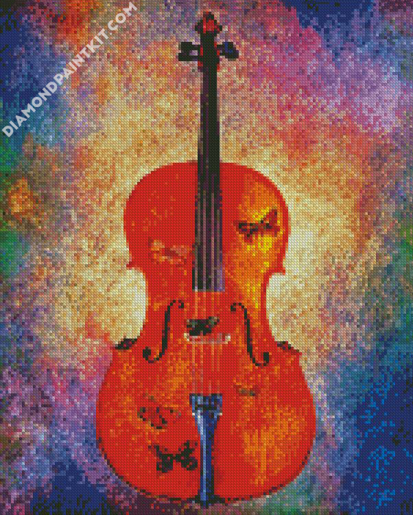 Cello With Butterflies diamond paintings