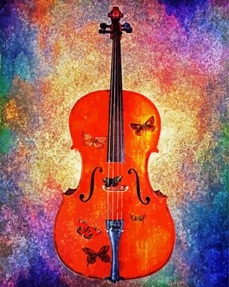 Cello With Butterflies diamond painting