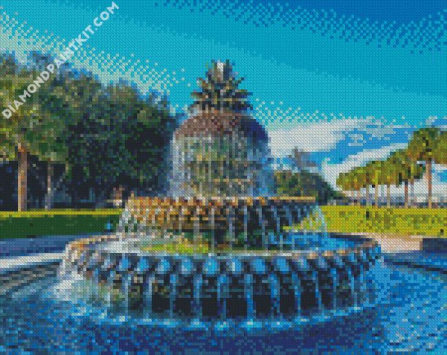 Charleston pineapple fountain diamond paintings