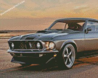 Classic Black Mustang Car diamond paintings