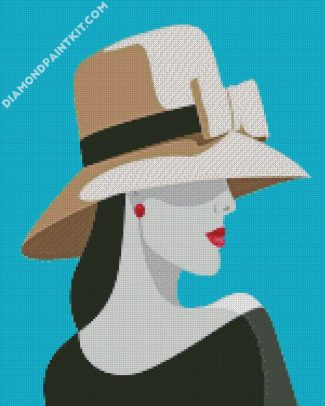 Classic Lady Wearing Hat diamond paintings