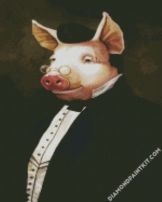 Classy Mr Pig diamond painting