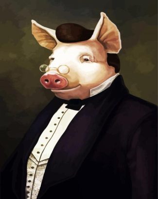 Classy Mr Pig diamond painting