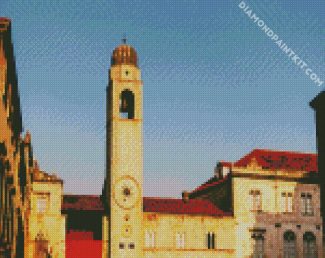 Clocktower Dubrovnik diamond painting