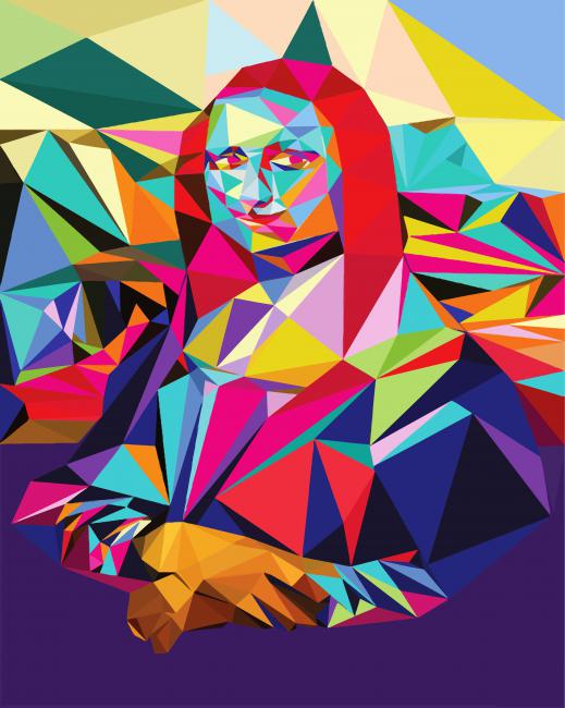 Colorful Abstract Mona Lisa diamond painting