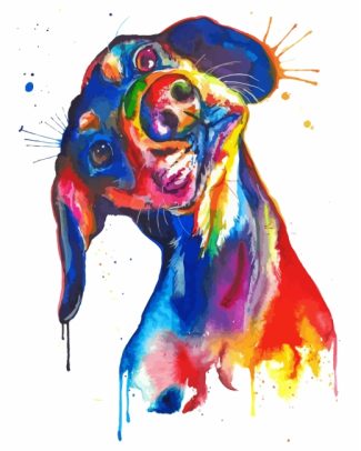 Colorful Dachshund Dog diamond painting