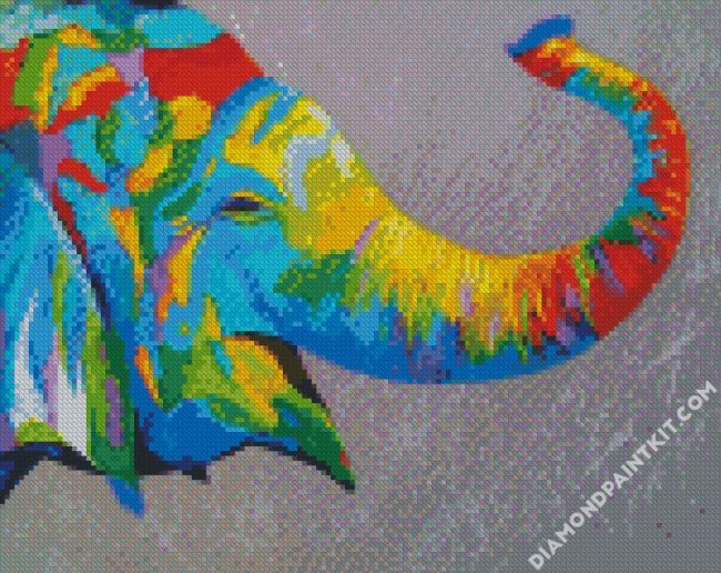 Colorful Elephant Head diamond paintings
