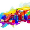 Colorful Formula One Car diamond painting