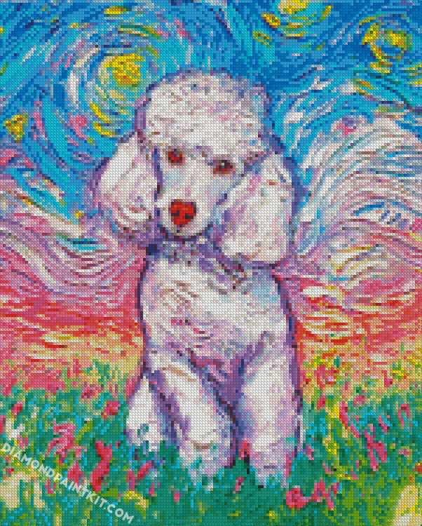 Colorful Poodle Dog diamond paintings