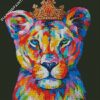 Colorful Queen Lioness diamond painting
