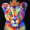 Colorful Queen Lioness diamond painting