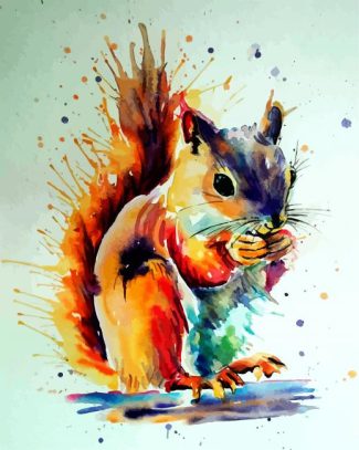 Colorful Splash Squirrel diamond painting