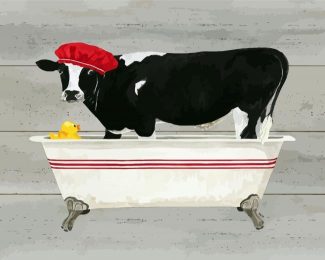 Cow In Tub diamond painting