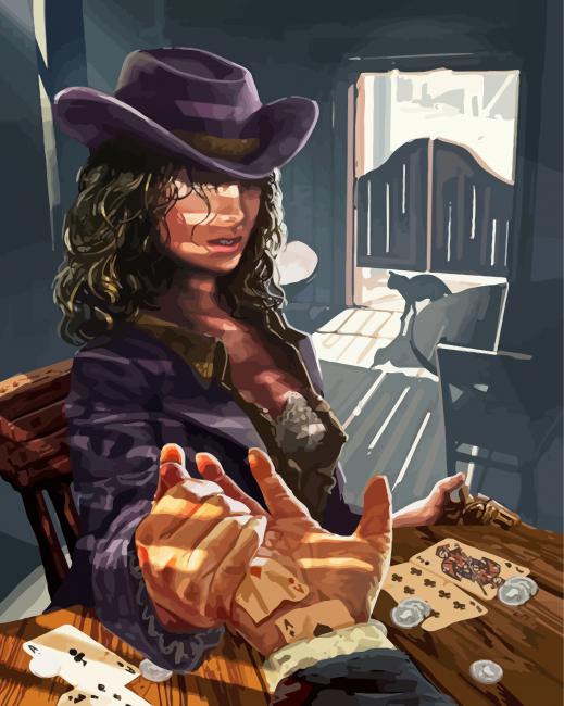 Cowgirl Playing Cards diamond painting
