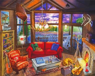 Cozy Cabin diamond painting