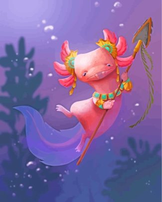 Cute Axolotl diamond painting