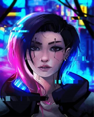 Cyberpunk lady diamond painting