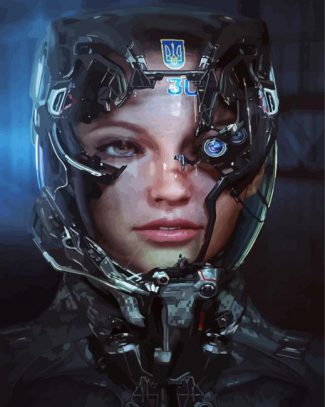 Cyborg lady diamond painting