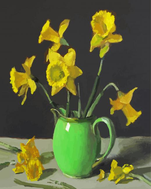 Daffodil In Pitcher diamond painting