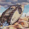 Damaged Military Tank diamond painting
