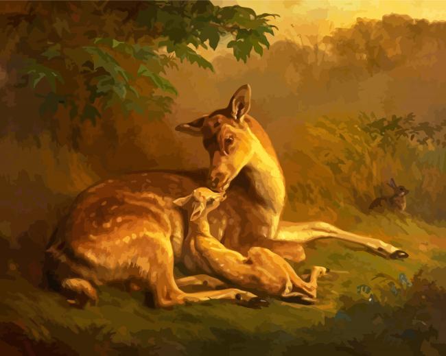 Deer And Fawn diamond painting