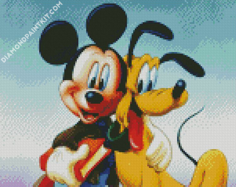 Pluto And Mickey Mouse - 5D Diamond Painting 