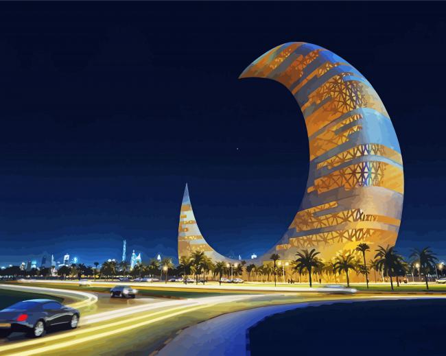 Dubai Moon Tower diamond painting