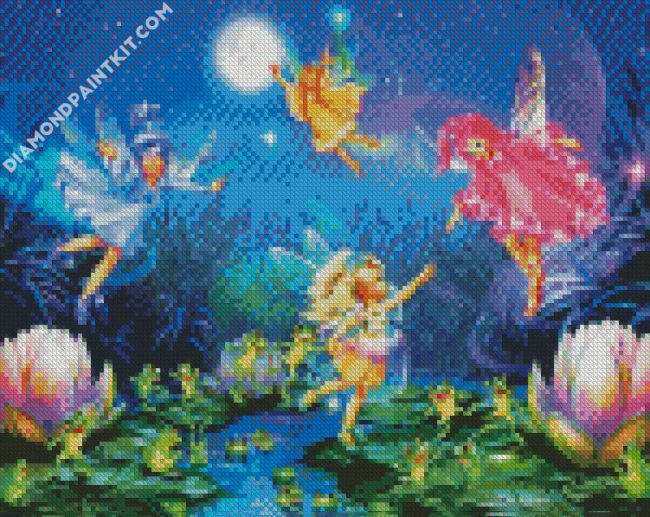 Fairies Dancing With Frogs diamond paintings