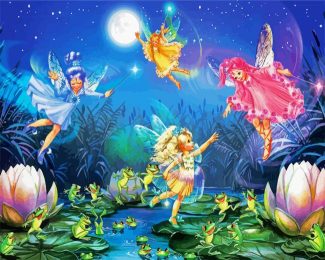 Fairies Dancing With Frogs diamond painting
