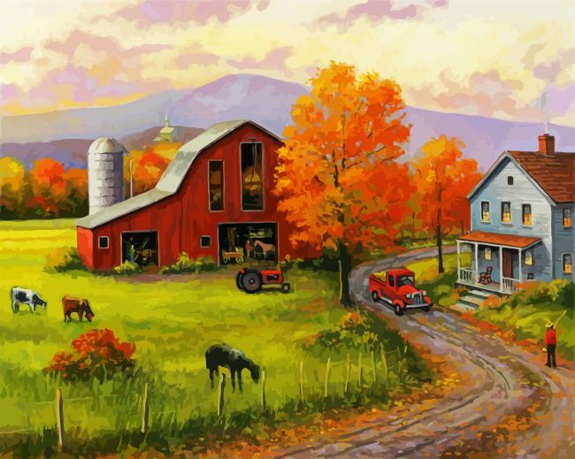 Fall On The Farm diamond painting
