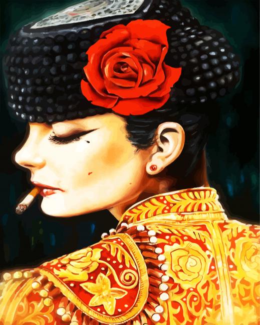 Female Matador Smoking diamond painting