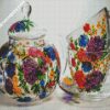 Floral Teapot And Cups diamond painting