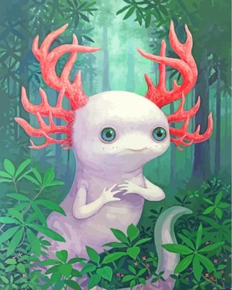 Forest Axolotl diamond painting