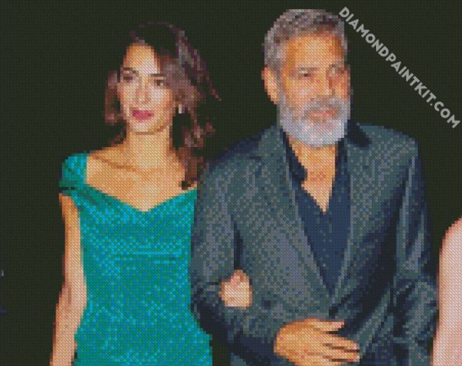 George Clooney And His Wife diamond painting