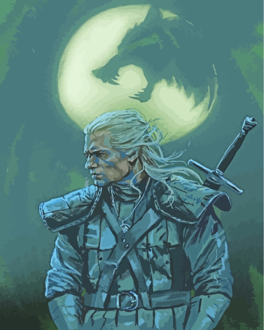 Geralt of Rivia Witcher diamond painting