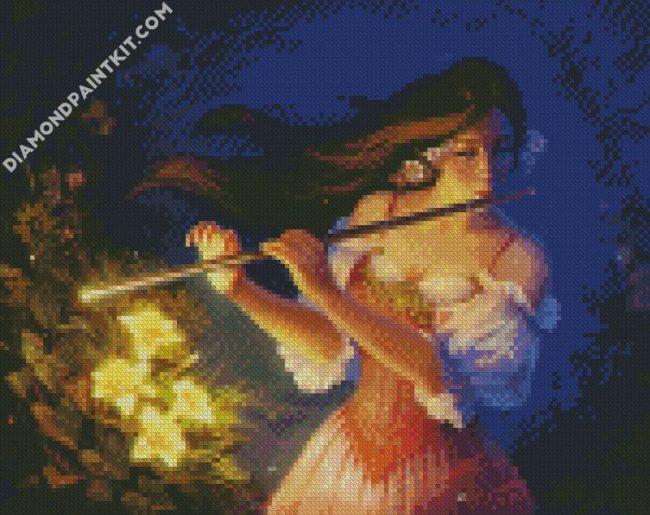 Girl And Flute diamond paintings