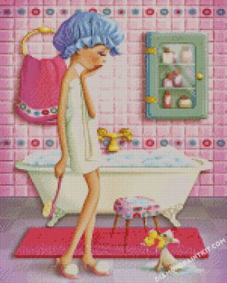 Girl In Bathroom diamond paintings
