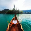 Girl In Boat In Lake Bled Slovenia diamond painting