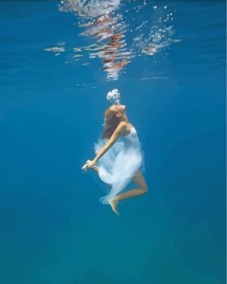 Girl Swimming Underwater diamond painting