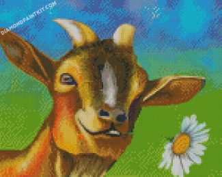Goat With Flower diamond paintings