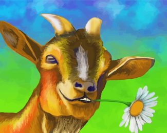 Goat With Flower diamond painting