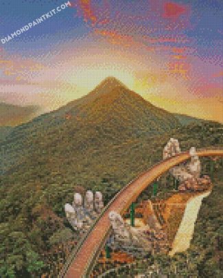 Gondel Bridge Vietnam At Sunset diamond paintings