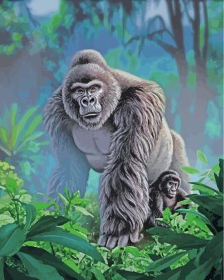 Gorilla and Baby diamond painting