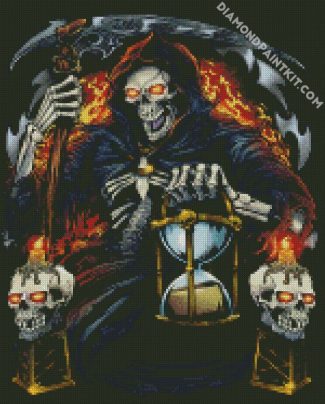 Grim Reaper With Hourglass diamond painting
