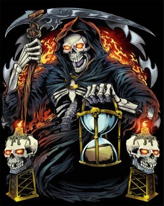 Grim Reaper With Hourglass diamond painting