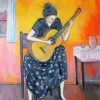 Guitarist Woman Art diamond painting