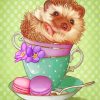 Hedgehog In Cup diamond painting