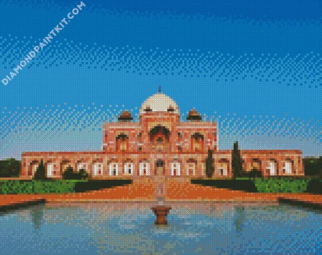 Humayun’s Tomb Building Delhi India diamond painting