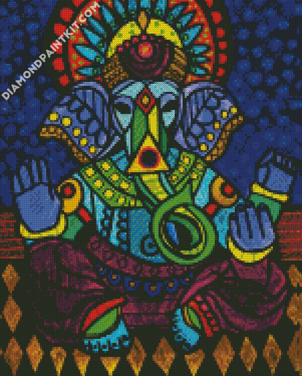 Indian Elephant Folk Art diamond paintings