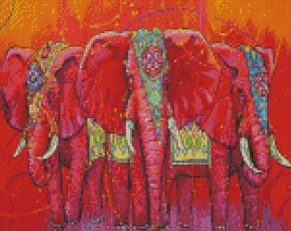 Indian Elephants Art diamond paintings